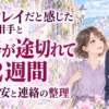 少女漫画風の２０代の男女と「ツインレイだと感じた相手と連絡が途切れて２週間｜待つ不安と連絡の整理」の大きなタイトル