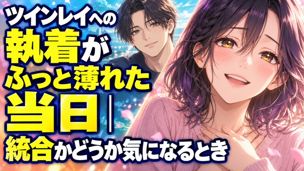 ツインレイへの執着がふっと薄れた当日|統合かどうか気になるときの恋愛アニメ風イメージ