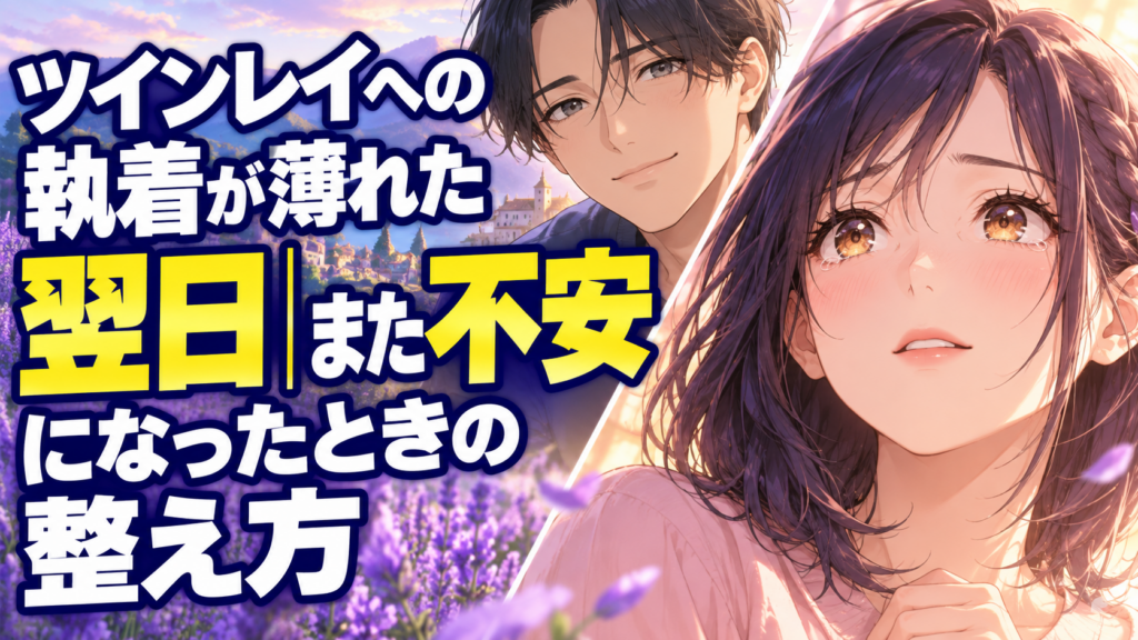 ツインレイへの執着が薄れた翌日|また不安になったときの整え方の恋愛アニメ風イメージ