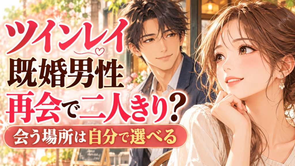 再会の場所について穏やかに話し合う男女のイラスト